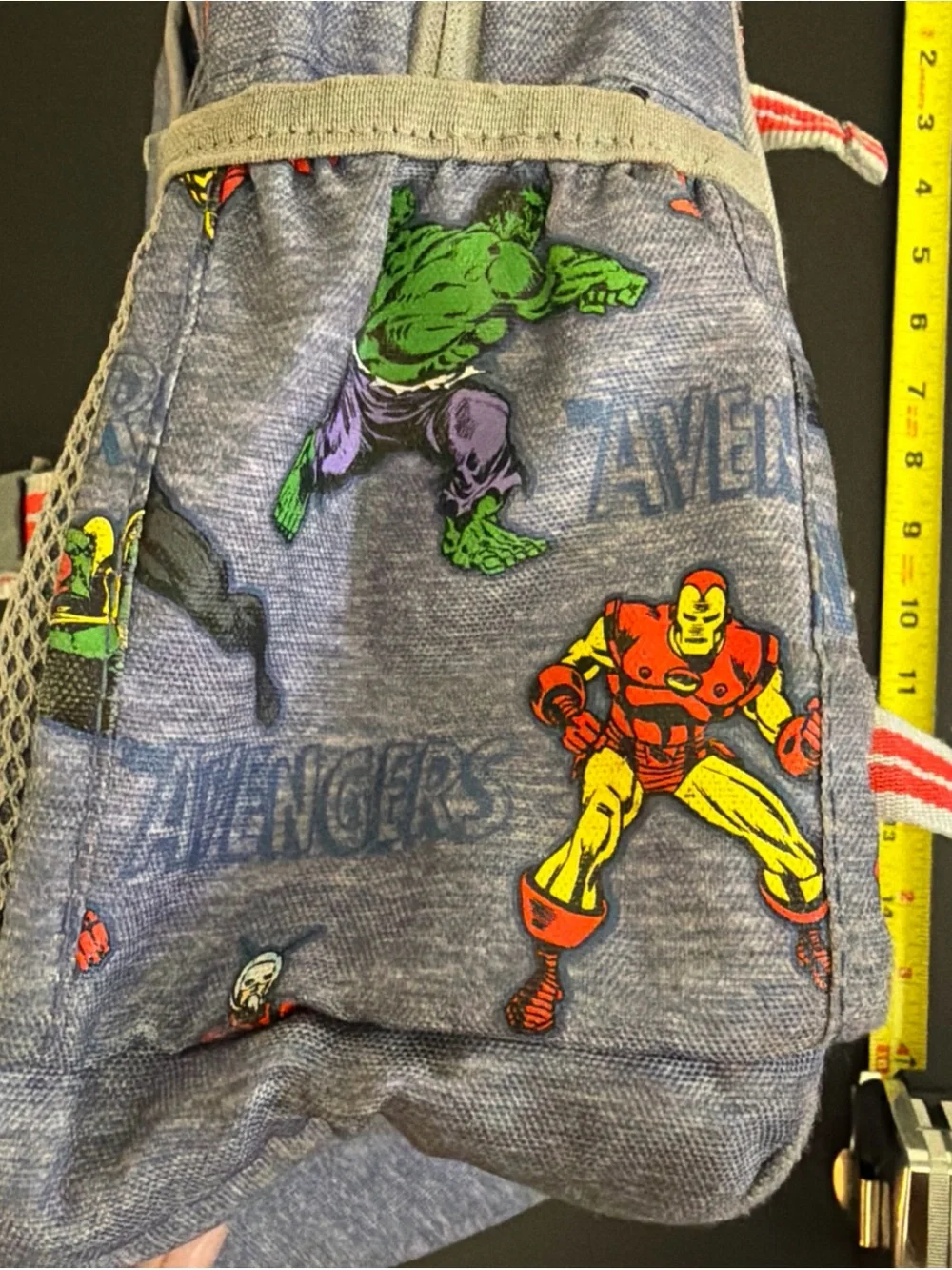 Pottery Barn Kids Backpack - Gray with Multicolor Avengers Print